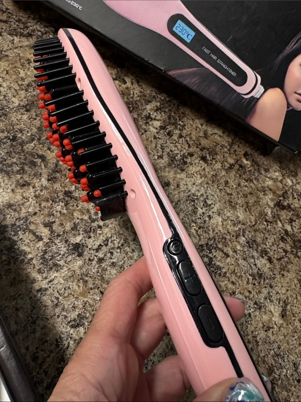 HQT-906 Pink Fast Hair Straightener Brush